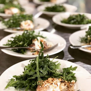 Local fish of the day, lemon myrtle & macadamia nut dukkah, Fingerlime aioli. 

#shareplates 
#localproduce
#byronbayevents 
#byronbaycaterers